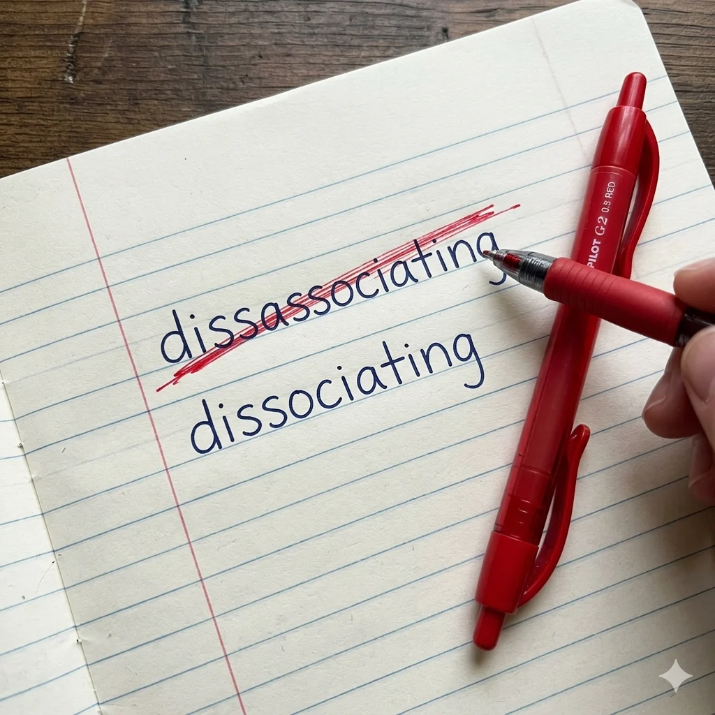 dissociating or disassociating