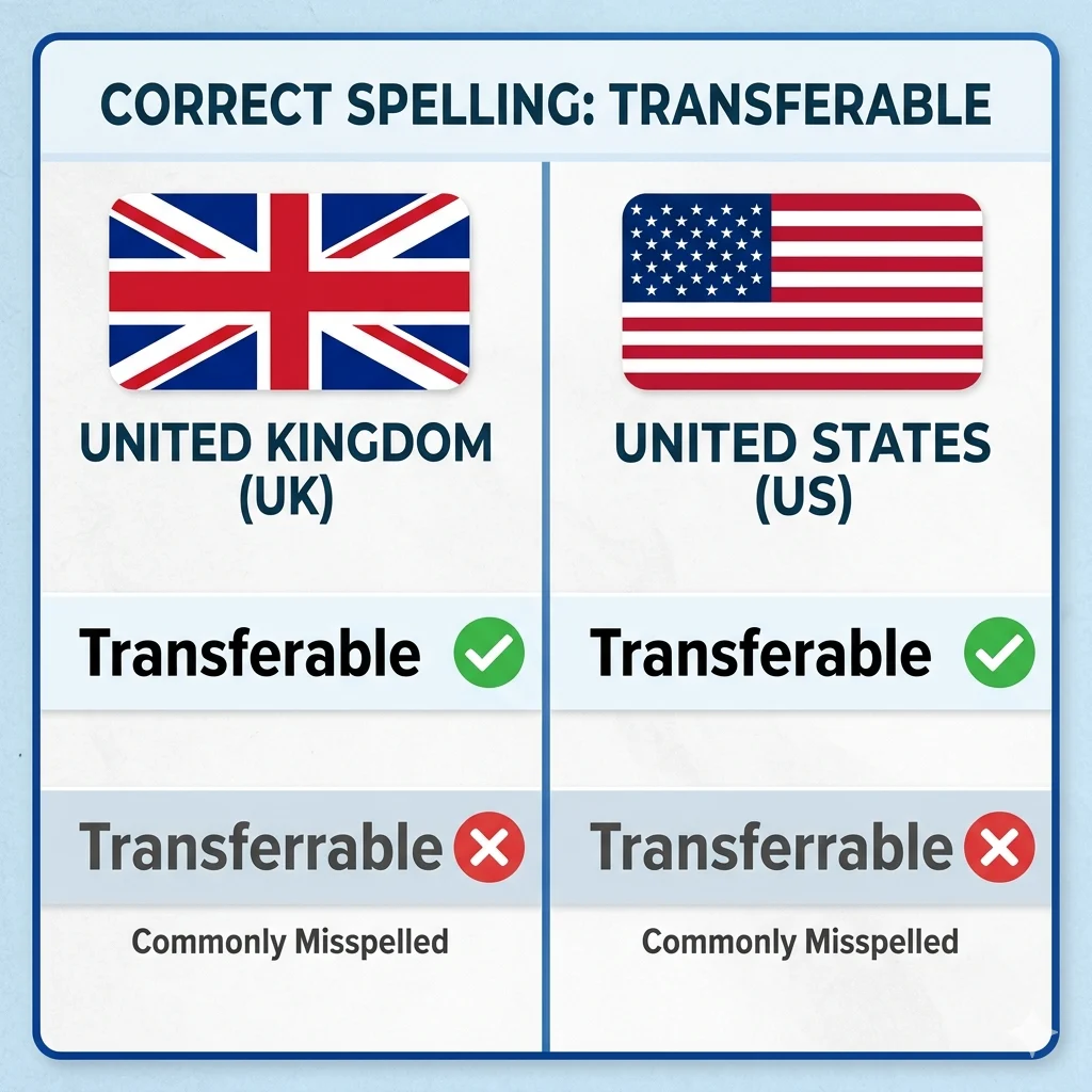 transferable or transferrable