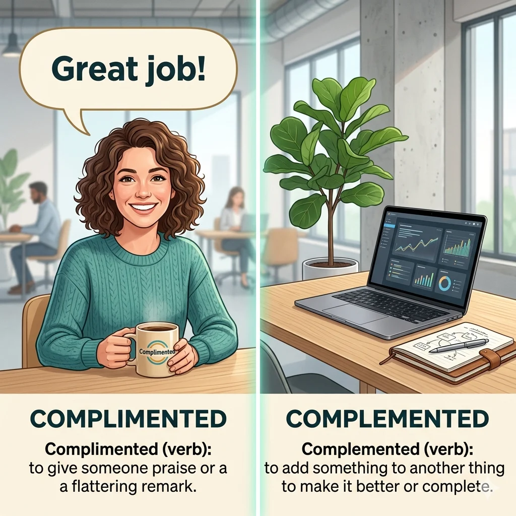 complimented or complemented